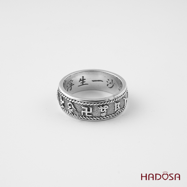 Nhẫn bạc 925 nam Om mani padme hum