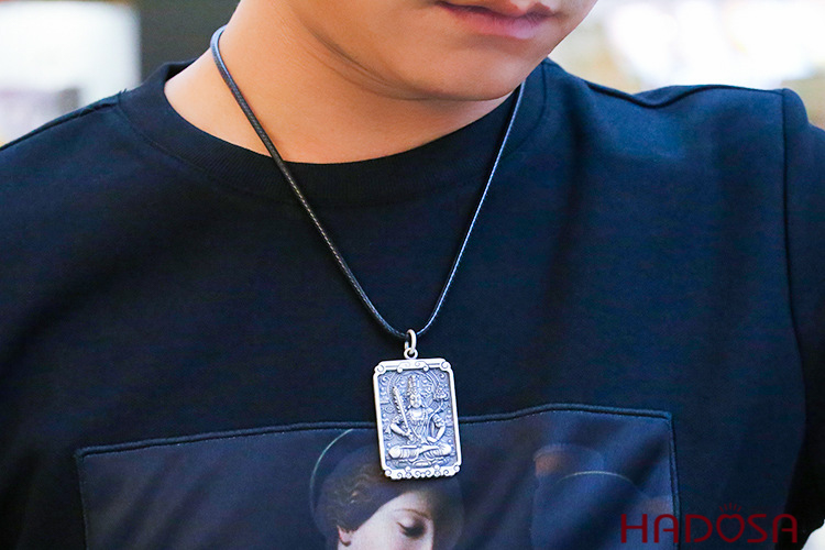 Mặt dây chuyền bạc Thái Phật bản mệnh Hư Không Tạng (Sửu Dần)