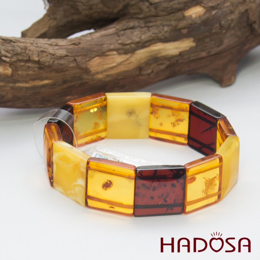 Vòng Hổ Phách Baltic hỗn hợp bản 18x18mm