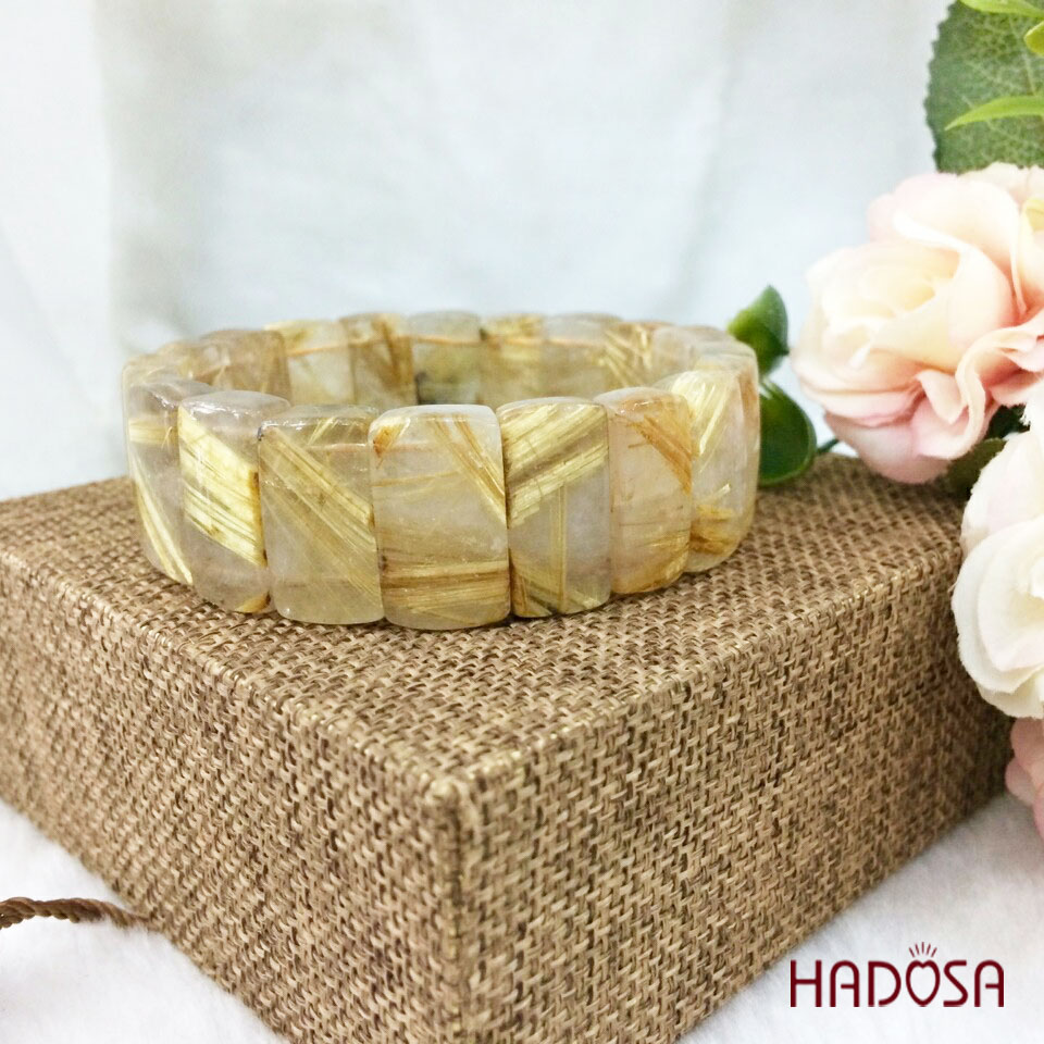 Vòng thạch anh tóc vàng bã mía 13x23mm cao cấp chuẩn 5A