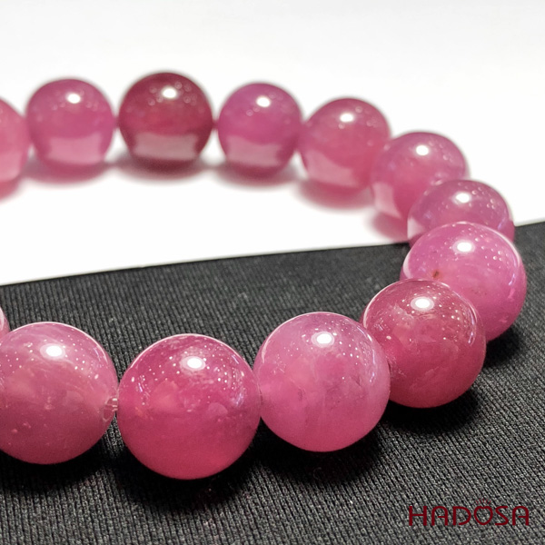 Vòng chuỗi Ruby Thái hồng đẹp ánh sao 12mm cao cấp