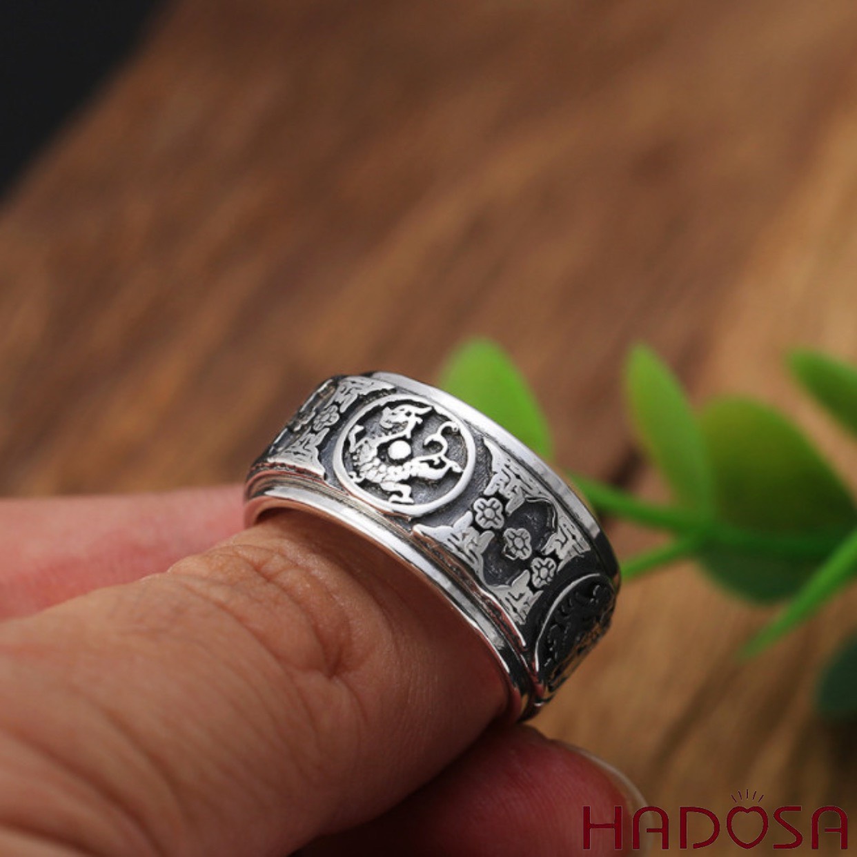 Nhẫn bạc nam tứ linh bạc Thái cao cấp