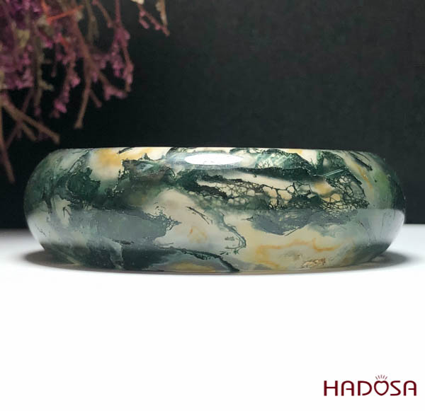 Vòng kiềng Mã Não Rêu ni 50mm