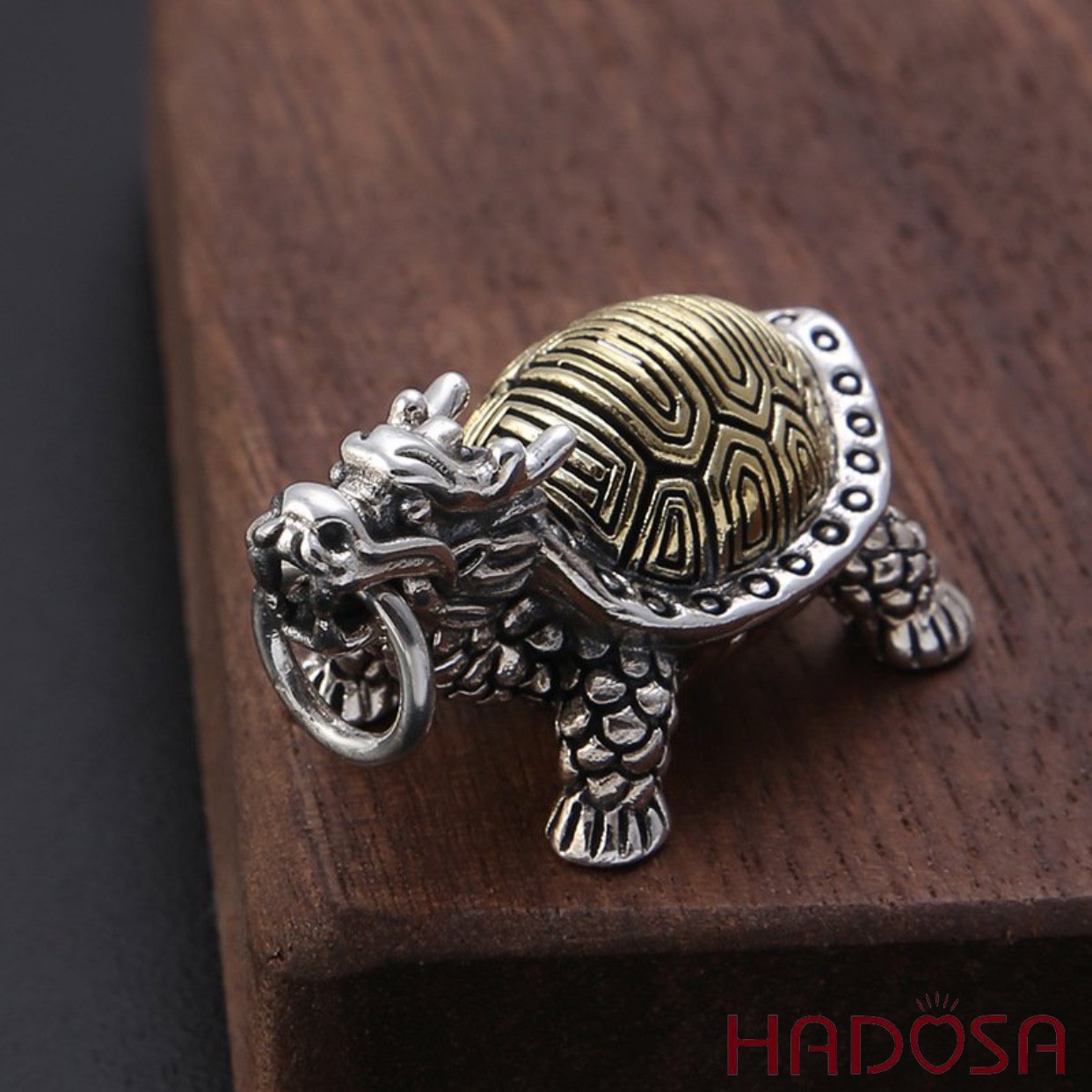 Mặt dây chuyền Long Quy bạc Thái