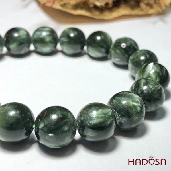 Vòng tay đá Mắt Rồng xanh 11mm 5A