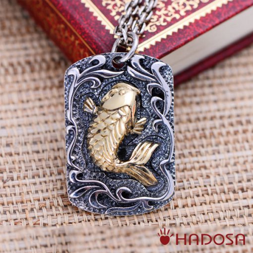 Mặt dây chuyền bạc Thái Cá Chép vượt Vũ Môn