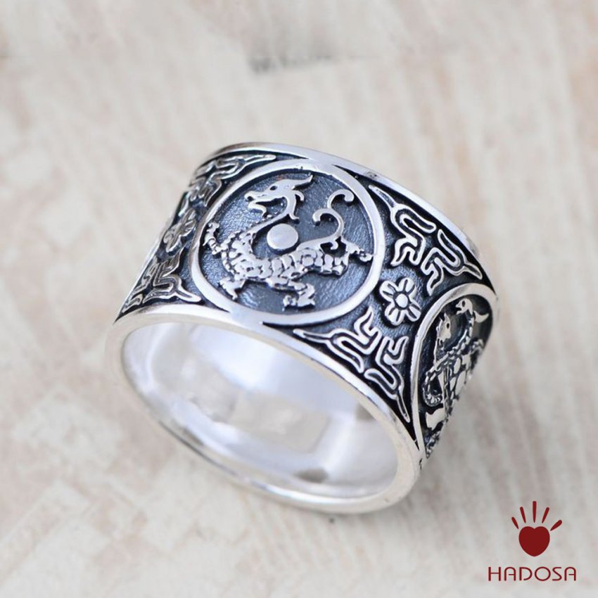 Nhẫn nam bạc Thái Tứ Linh