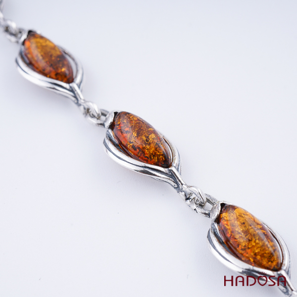 Lắc tay Hổ phách cao cấp Baltic bạc 925