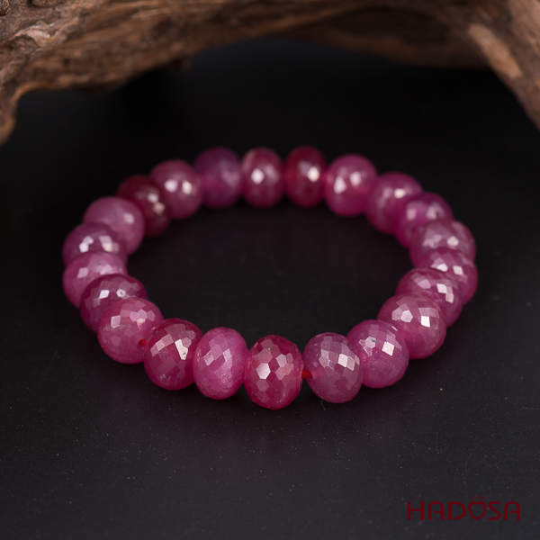 Vòng chuỗi Ruby Thái đỏ cắt giắc 08x10mm cao cấp