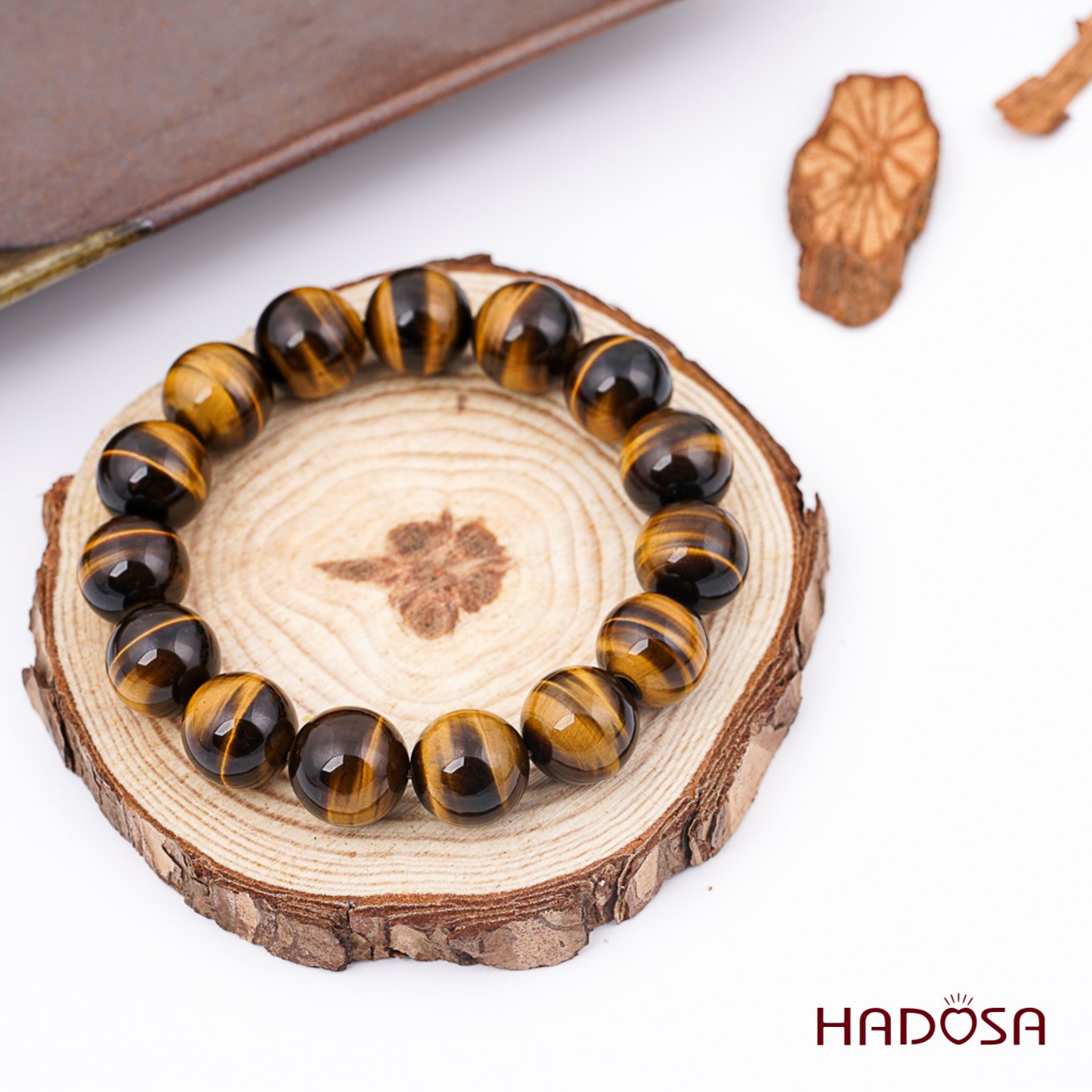 Vòng Mắt Hổ vàng nâu 14mm đặc biệt cao cấp chuẩn 6A