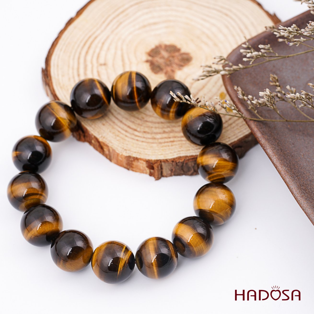 Vòng tay Mắt Hổ vàng nâu 16mm đặc biệt cao cấp chuẩn 6A