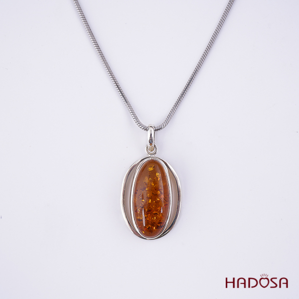 Mặt dây chuyền Hổ phách cao cấp Baltic bạc 925