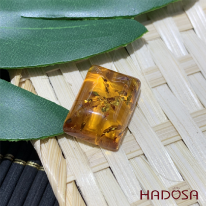 Mặt hổ phách Baltic chữ nhật 12x16mm