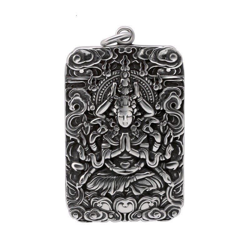 Mặt dây chuyền bạc Thái Phật bản mệnh Thiên Thủ Thiên Nhãn (Tý)