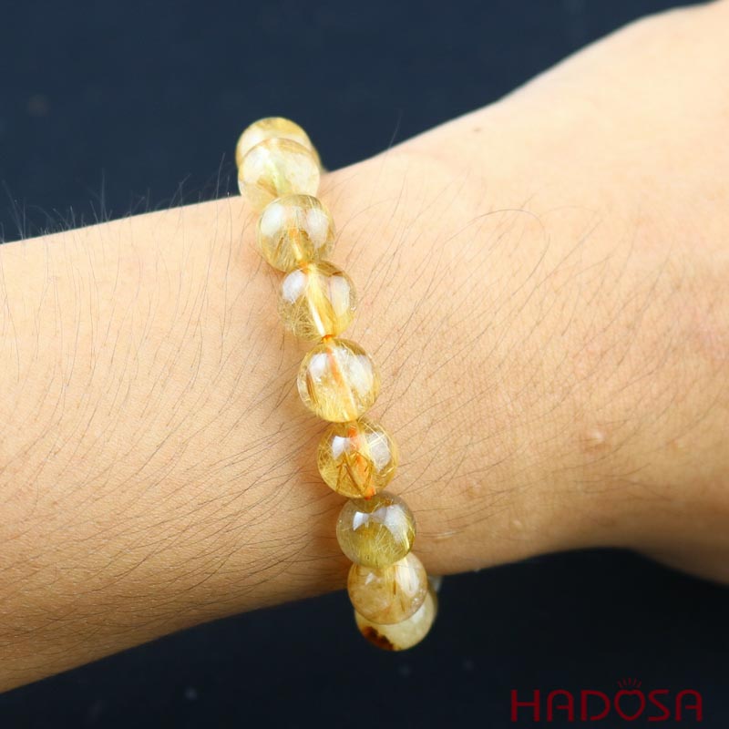 Vòng Thạch anh tóc vàng 10mm chuẩn 4A