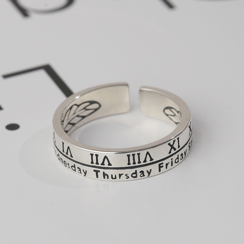 Nhẫn Bạc Thái Khắc Số La Mã