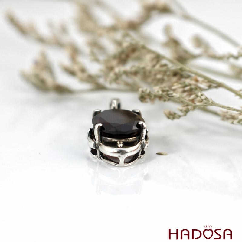 Bộ mặt dây - hoa tai đá Garnet cao cấp