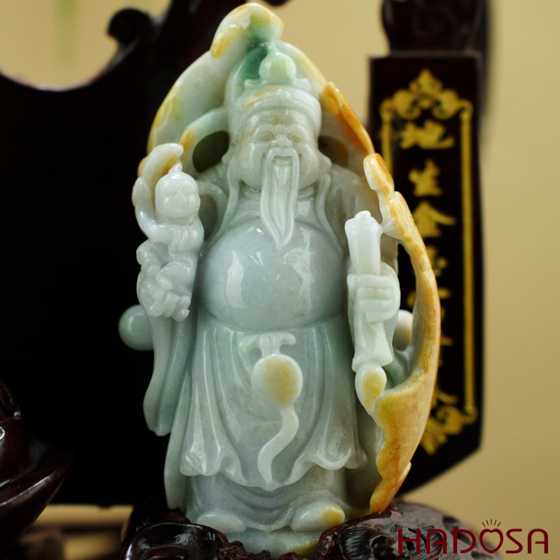 Bộ Phúc Lộc Thọ cẩm thạch 14x7x5cm