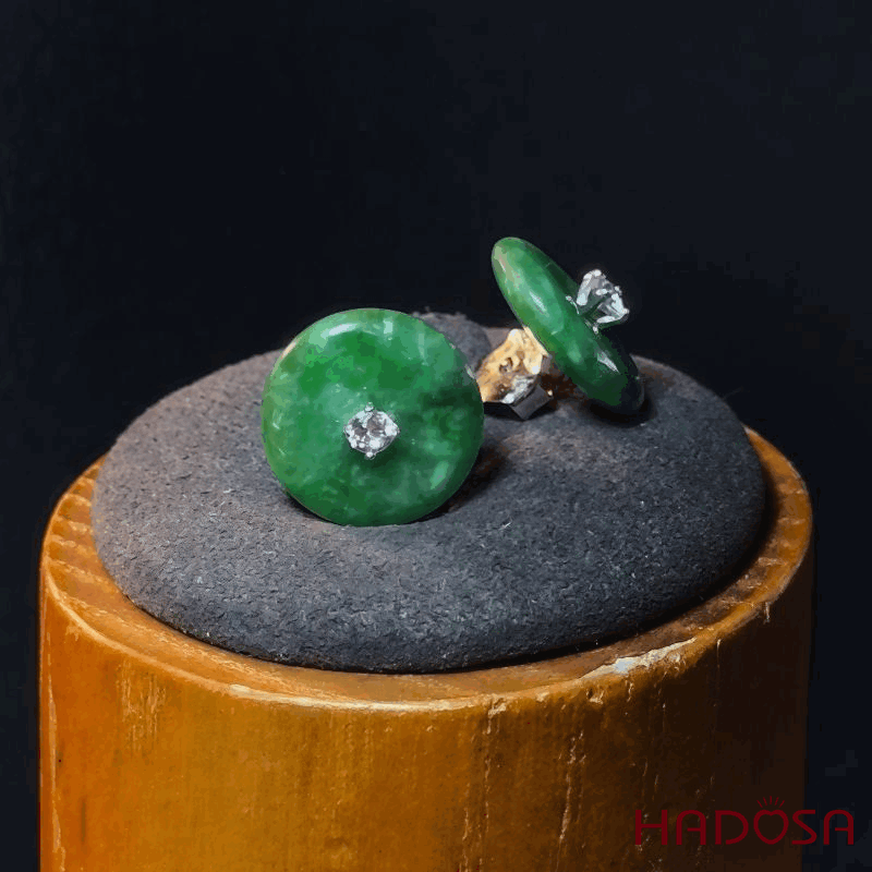 Bông tai đồng điếu Cẩm Thạch 10-11mm