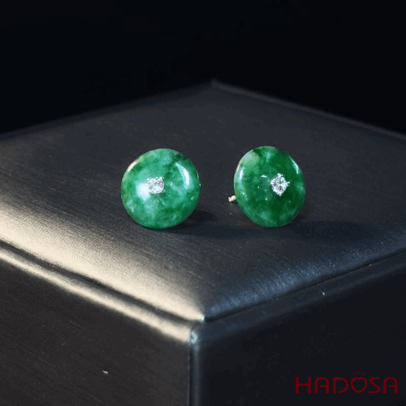 Bông tai đồng điếu Cẩm Thạch 10-11mm