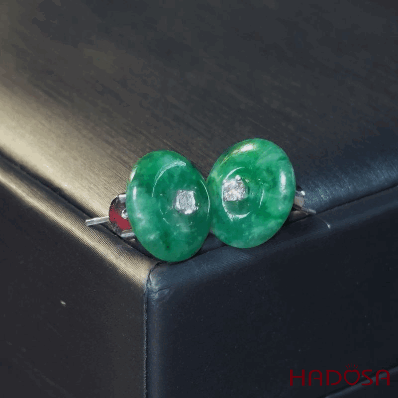 Bông tai đồng điếu Cẩm Thạch 10-11mm