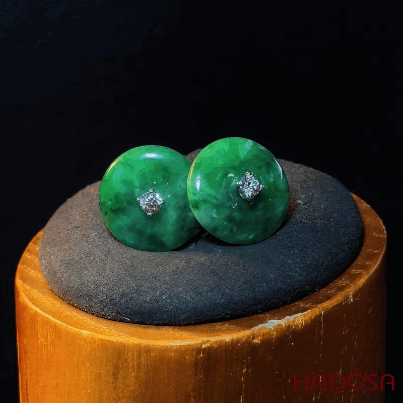 Bông tai đồng điếu Cẩm Thạch 10-11mm