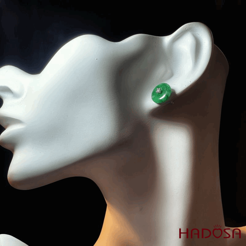 Bông tai đồng điếu Cẩm Thạch 10-11mm