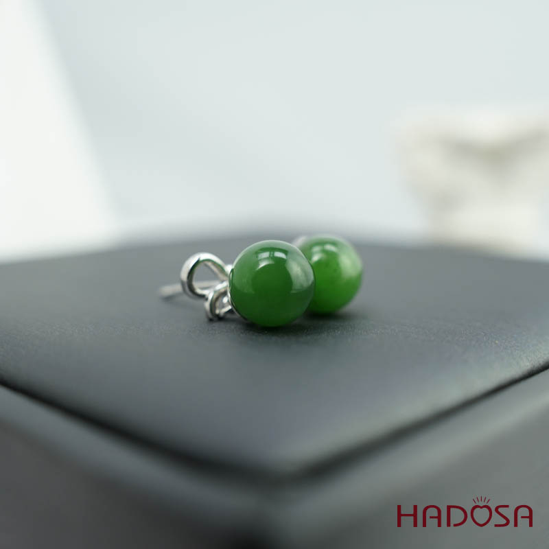 Bông tai Ngọc Bích Canada 08*08mm bạc 925