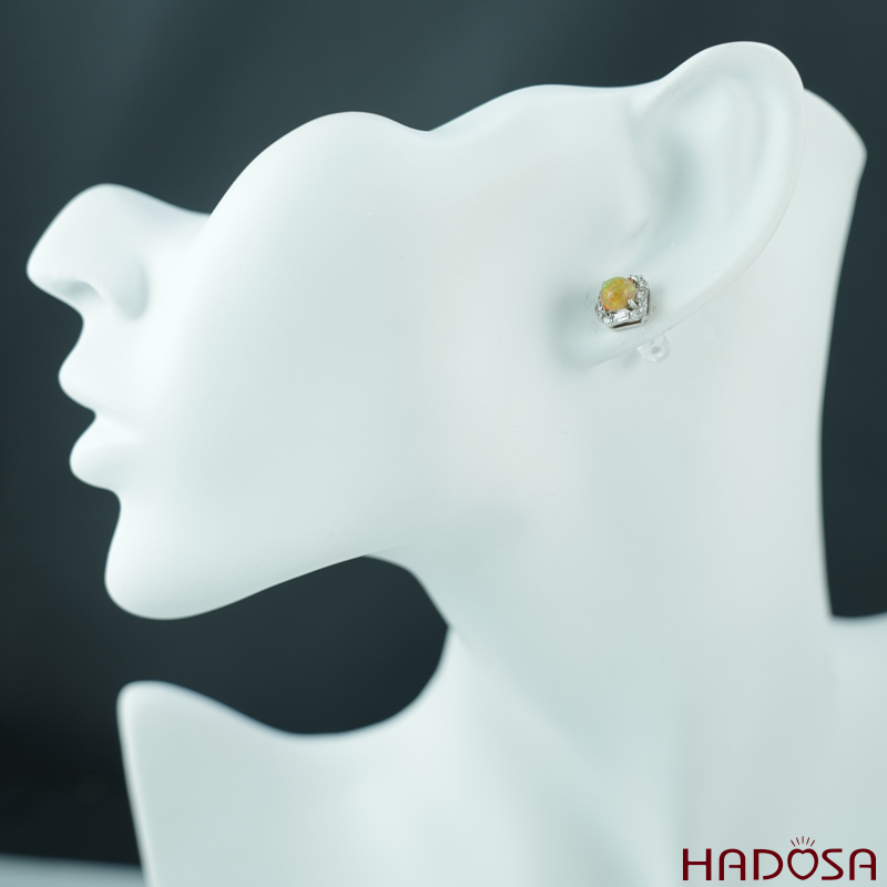 Bông tai Opal 6mm bạc 925