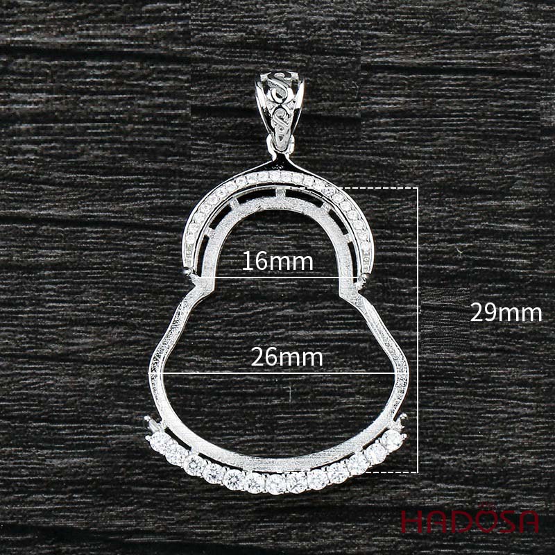 Khung bạc Phật Di Lặc 29mm