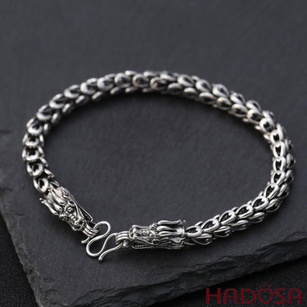 Lắc tay bạc nam kiểu Rồng