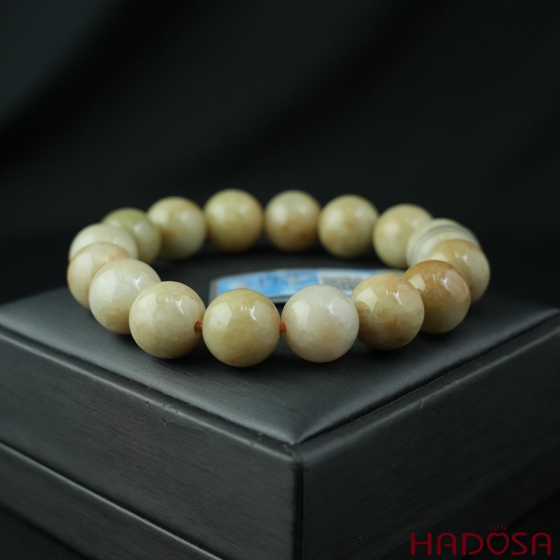 Vòng chuỗi Ngọc Cẩm Thạch Jade A huyết sứ 13mm