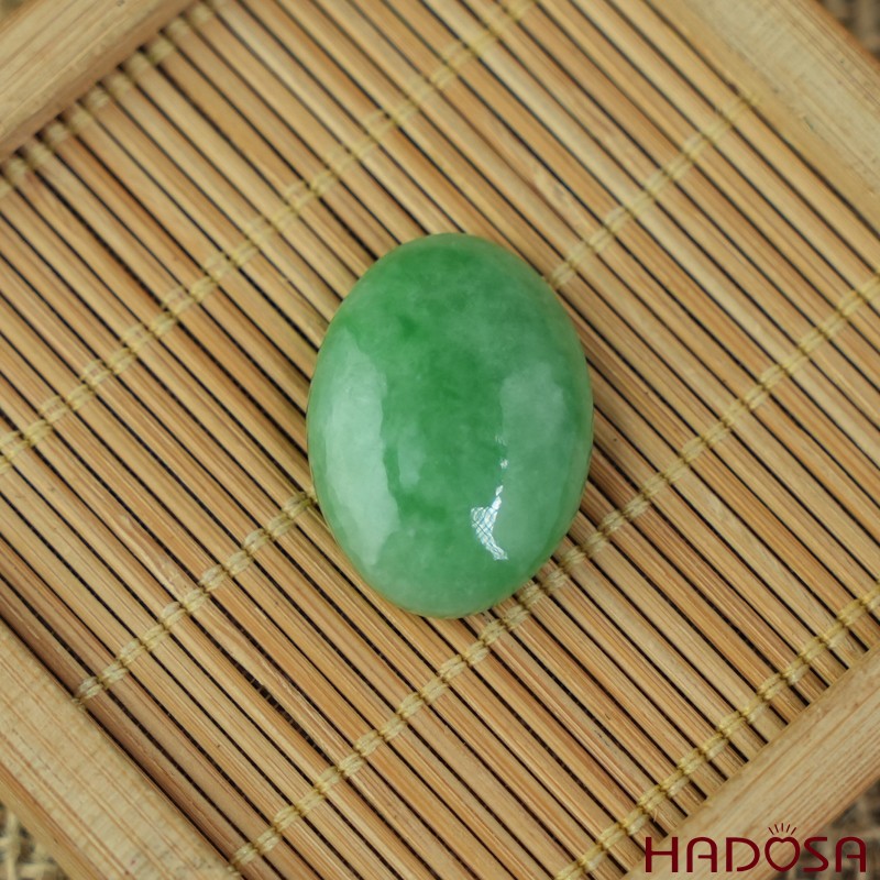 Mặt Cẩm Thạch Oval Xanh Đậu Vân Lý 18x25mm