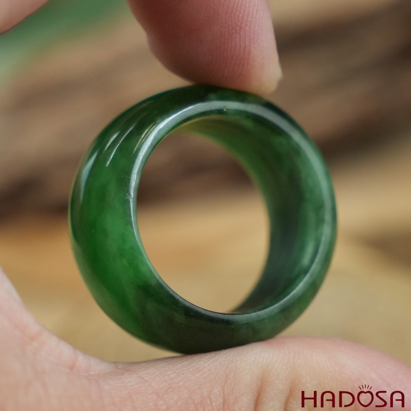Nhẫn Cẩm thạch Càn Long bản oval sơn thủy ni 27 | HADOSA