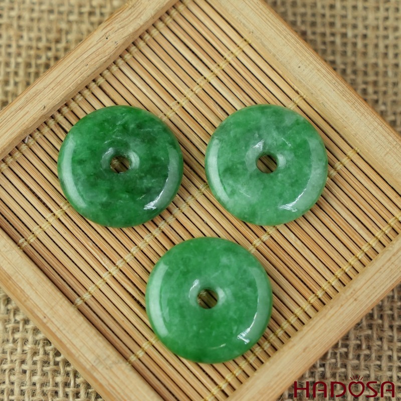 Mặt Cẩm Thạch đồng điếu xanh lí táo 24x4mm