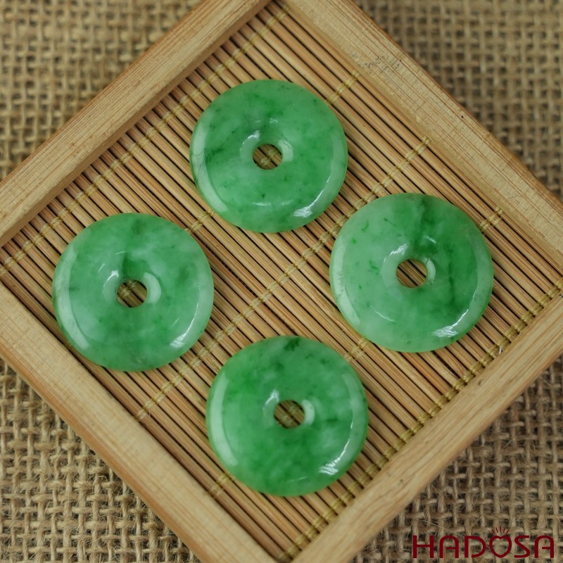 Mặt đồng điếu Cẩm Thạch xanh trong điểm lí 24mm