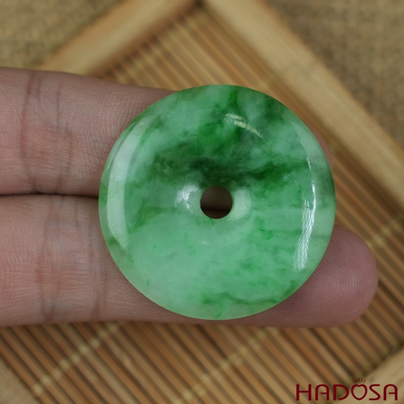 Mặt Cẩm Thạch đồng điếu xanh lý 32mm