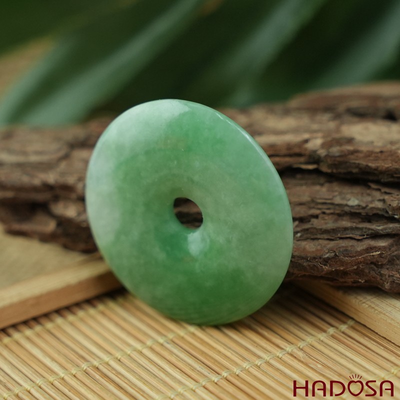 Mặt đồng điếu Cẩm Thạch xanh đậu 34mm