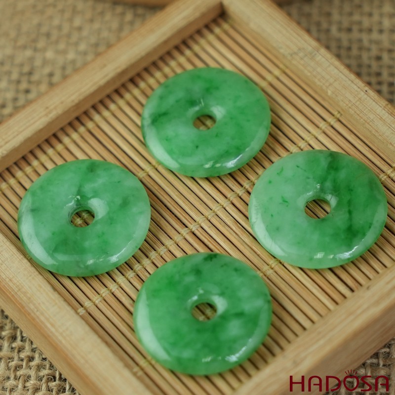 Mặt đồng điếu Cẩm Thạch xanh trong điểm lí 24mm