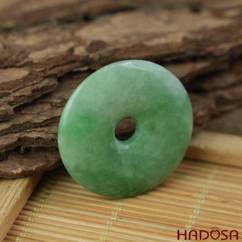 Mặt đồng điếu Cẩm Thạch xanh đậu 28mm