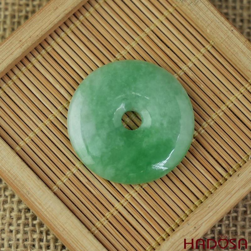 Mặt đồng điếu Cẩm Thạch xanh đậu 34mm