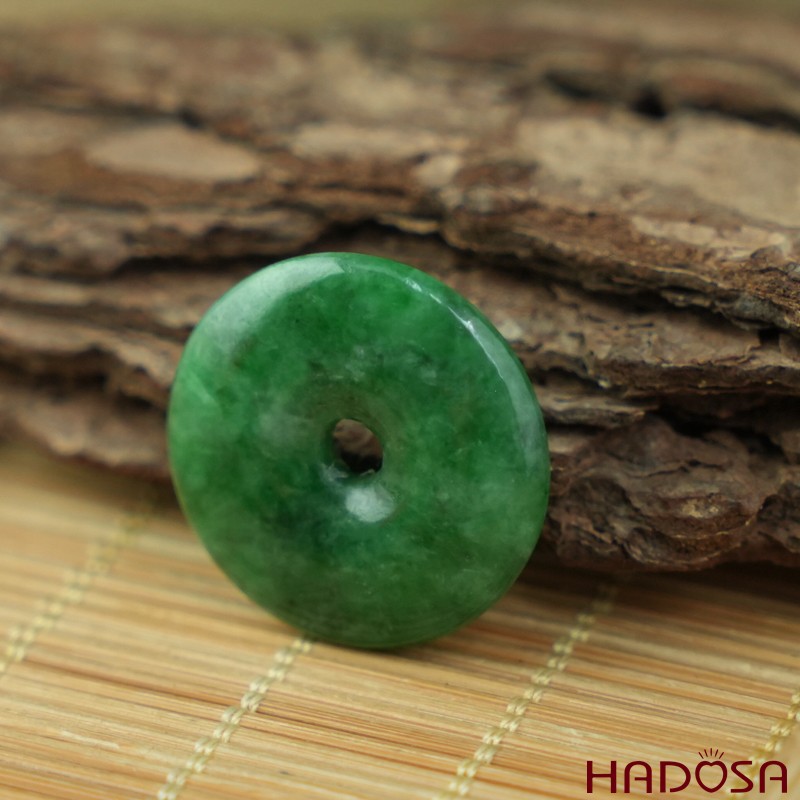 Mặt Cẩm Thạch đồng điếu xanh lí táo 24x4mm