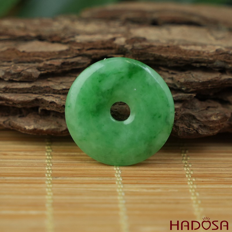 Mặt đồng điếu Cẩm Thạch xanh trong điểm lí 24mm