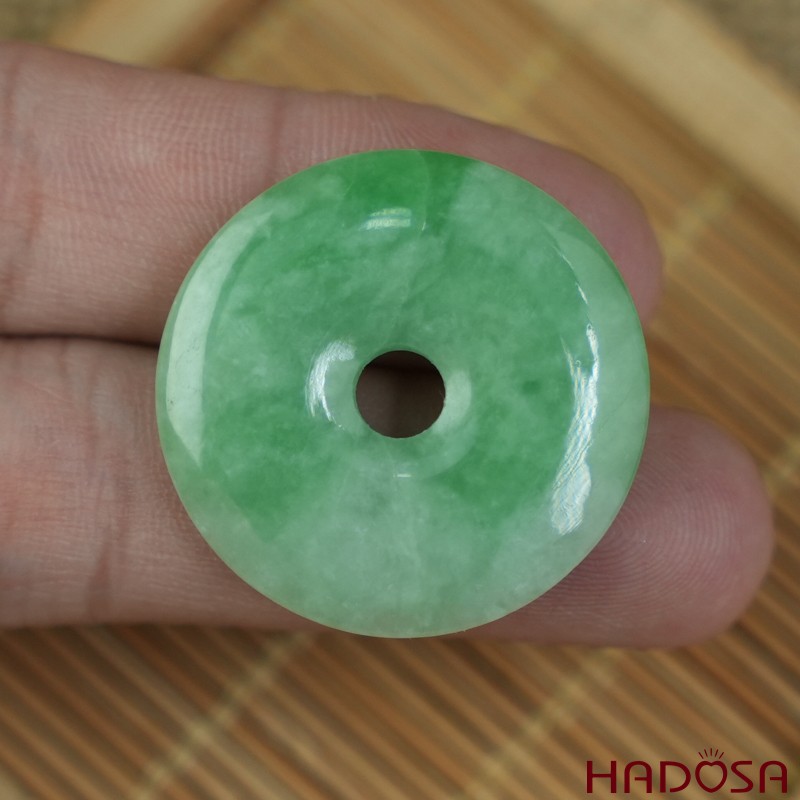 Mặt đồng điếu Cẩm Thạch xanh đậu 28mm