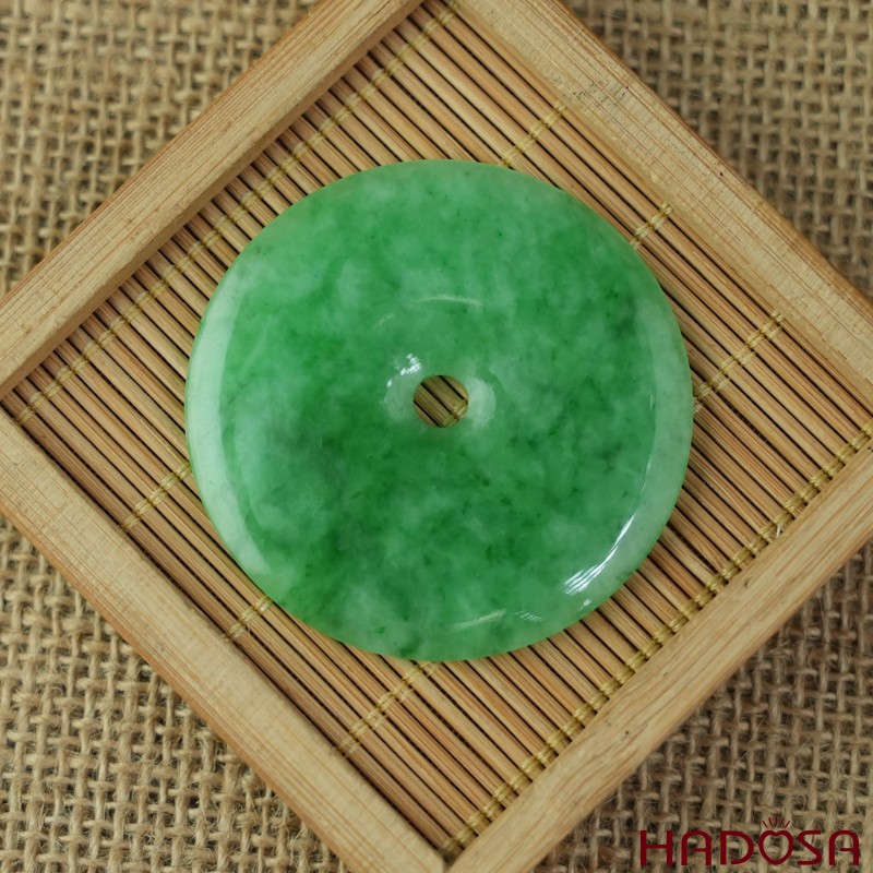 Mặt đồng điếu Cẩm Thạch xanh vân bông 49mm