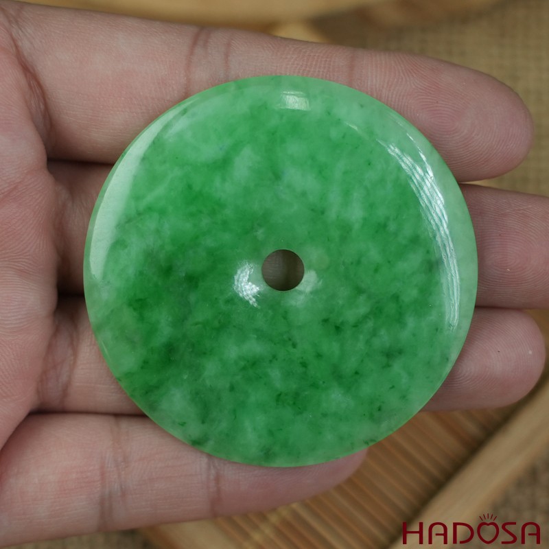 Mặt đồng điếu Cẩm Thạch xanh vân bông 49mm