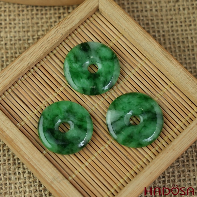 Mặt đồng điếu Cẩm Thạch xanh sơn thủy 23mm