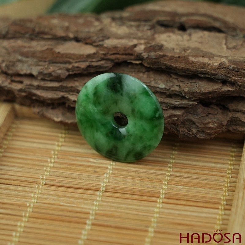 Mặt đồng điếu Cẩm Thạch xanh sơn thủy 23mm