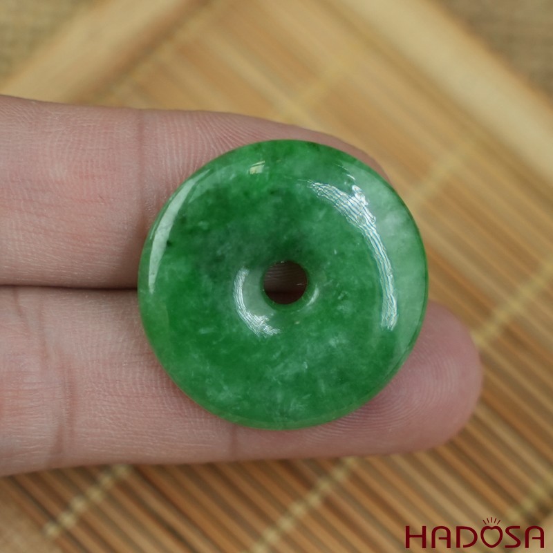 Mặt Cẩm Thạch đồng điếu xanh lí táo 26x5mm
