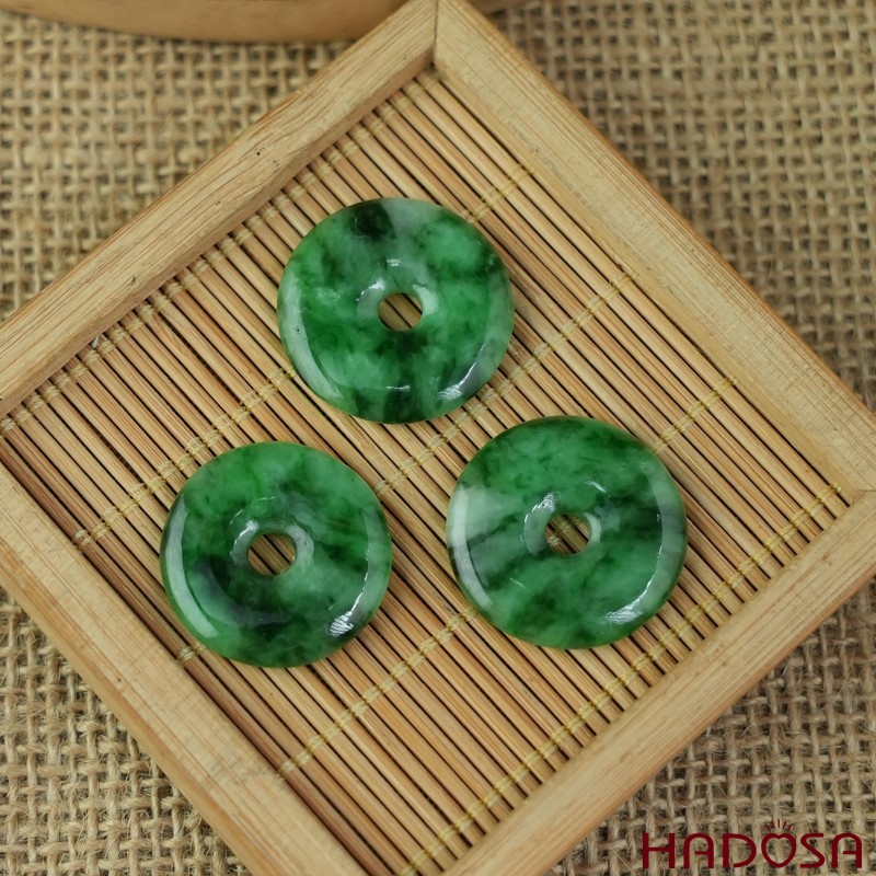 Mặt đồng điếu Cẩm Thạch xanh sơn thủy 23mm